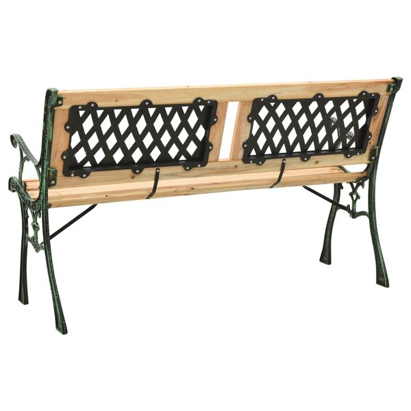 vidaXL Garden Bench 122 cm Cast Iron and Solid Firwood
