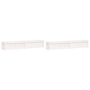 vidaXL Garden Planters 2 pcs White Solid Wood Pine