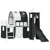 vidaXL Kids'Loft Bed Frame White and Black 74.5 x 190 cm Metal