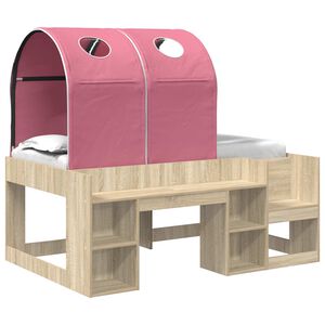 vidaXL Bed with Tunnel 3 pcs Sonoma Oak and Pink Engineered Wood