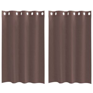 vidaXL Voile Curtains with Grommets 2 pcs Brown 140x175 cm