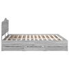 vidaXL Bed Frame with Drawer Grey Sonoma 200 x 200 cm Engineer Wood