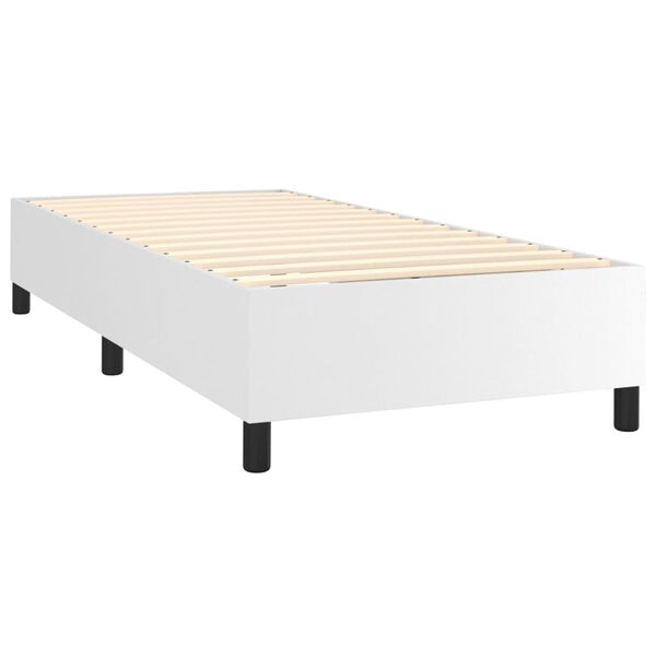 vidaXL Box Spring Bed Frame White Single Faux Leather (UK/IE/FI/NO only)