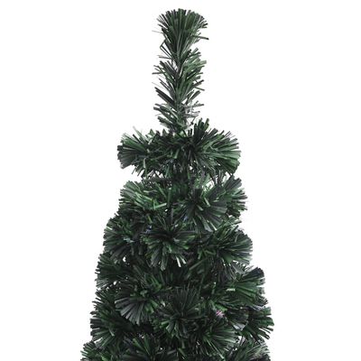 vidaXL Artificial Slim Christmas Tree with Stand 210 cm Fibre Optic