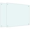 vidaXL Kitchen Backsplashes 2 pcs White 70x60 cm Tempered Glass