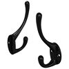 vidaXL Clothes Hook 2 pcs Black 102 x 29 x 47mm Zinc Alloy