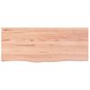 vidaXL Wall Shelf Light Brown 100x40x(2-4) cm Treated Solid Wood Oak