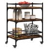vidaXL Kitchen Trolley Smoked Oak 65x40x86.5 cm Engineered Wood