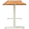 vidaXL Desk White and Light Brown 140 x 60 cm Solid Oak Wood