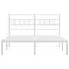 vidaXL Metal Bed Frame without Mattress with Headboard White 140x190cm