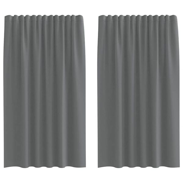 vidaXL Voile Curtains with Rod Pockets 2 pcs Dark Grey
