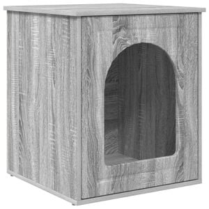 vidaXL Cat House Grey Sonoma 53 x 52 x 62 cm Engineered Wood