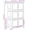 vidaXL Stackable Storage Box with Wheels 3-Tier 28 L 48.5x29.5x86 cm