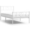 vidaXL Metal Bed Frame without Mattress with Footboard White 90x190cm