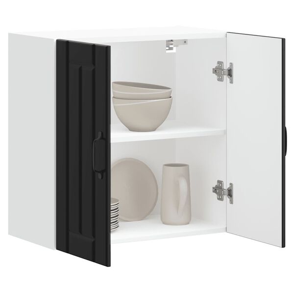 vidaXL Kitchen Wall Cabinet Lucca Black Engineered Wood