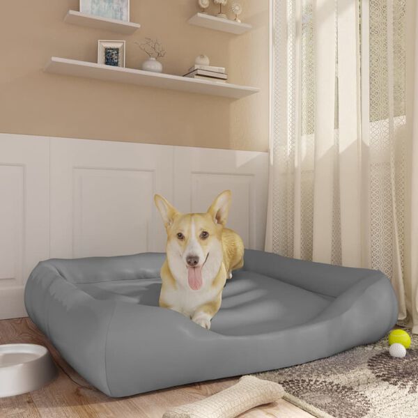 vidaXL Dog Bed Light Grey 105x80x25 cm Faux Leather