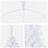vidaXL Artificial Half Pre-lit Christmas Tree with Ball Set White 210 cm