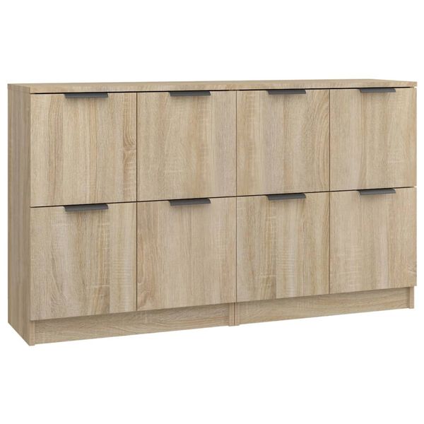 vidaXL Sideboards 2 pcs Sonoma Oak 60x30x70 cm Engineered Wood