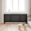 vidaXL MDF Radiator Cover Black 205 cm
