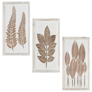 vidaXL Art Decor 3 pcs Brown and White 40 x 40 x 1.5 cm