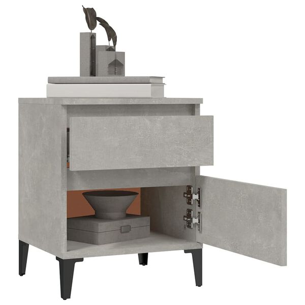 vidaXL Bedside Cabinets 2 pcs Concrete Grey 40x35x50 cm
