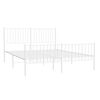 vidaXL Metal Bed Frame without Mattress with Footboard White 160x200cm