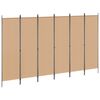 vidaXL 6-Panel Room Divider Beige 300 x 180 cm Fabric