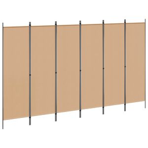 vidaXL 6-Panel Room Divider Beige 300 x 180 cm Fabric