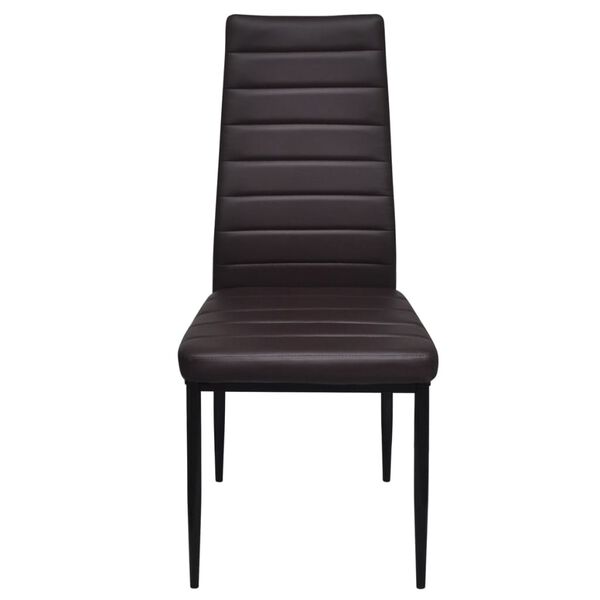 vidaXL Dining Chairs 4 pcs Brown Faux Leather