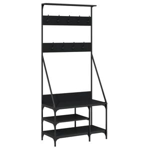 vidaXL Clothes Rack with Shoe Storage Black 80x40x184 cm