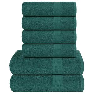 vidaXL 6 Piece Towel Set "FROGN" Green 360 gsm