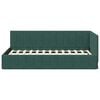 vidaXL Corner Bed Frame Dark Green 100 cm x 200 cm Velvet