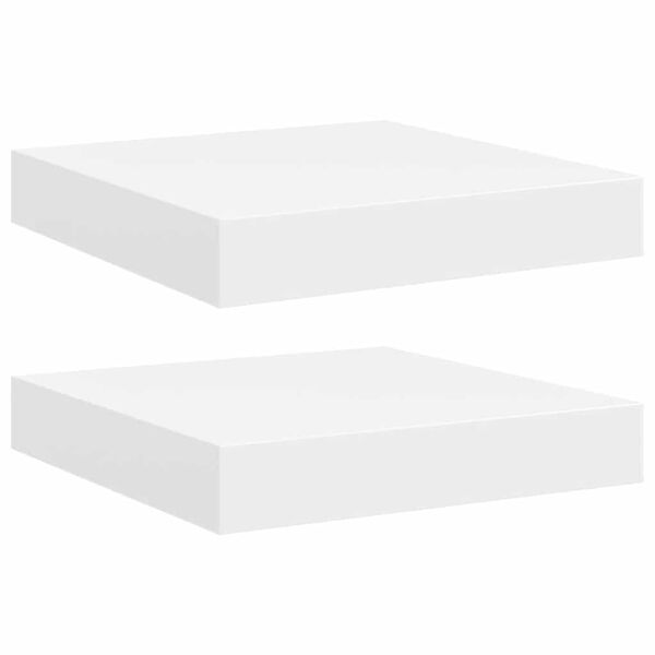 vidaXL Floating Wall Shelves 2 pcs White 23x23.5x3.8 cm MDF