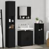 vidaXL Bathroom Furniture Set 4 pcs Black Engineered wood & Metal