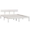 vidaXL Bed Frame without Mattress White Solid Wood 140x190 cm