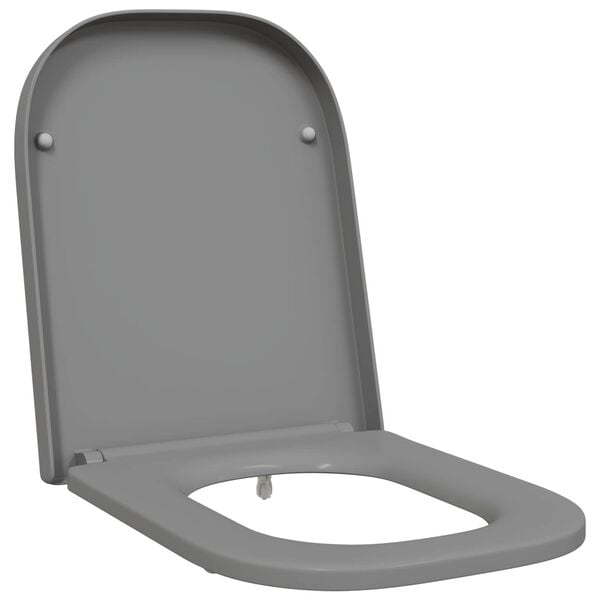 vidaXL Toilet Seat Grey 47.5 x 35 x 3.6 cm Duroplast