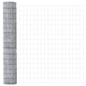 vidaXL Euro Fence Silver 1.6 x 10 m Hot dip galvanized iron
