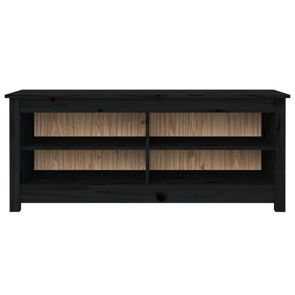 vidaXL Shoe Bench Black 110x38x45.5 cm Solid Wood Pine