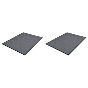 vidaXL PVC Door Mats 2 pcs Grey 90x60 cm