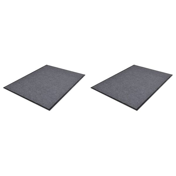 vidaXL PVC Door Mats 2 pcs Grey 90x60 cm