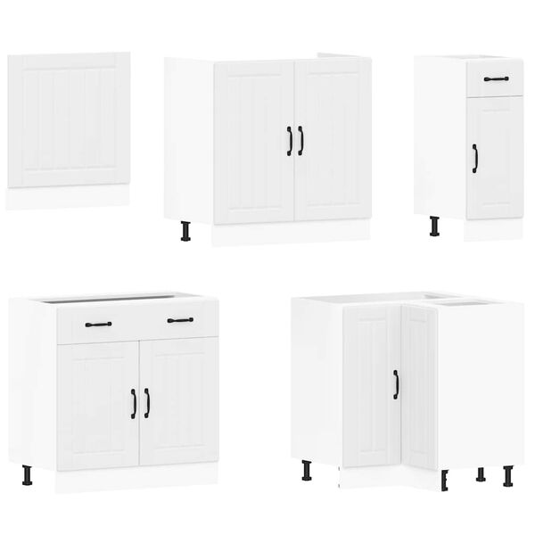 vidaXL 11 Piece Kitchen Cabinet Set Lucca White Engineered Wood