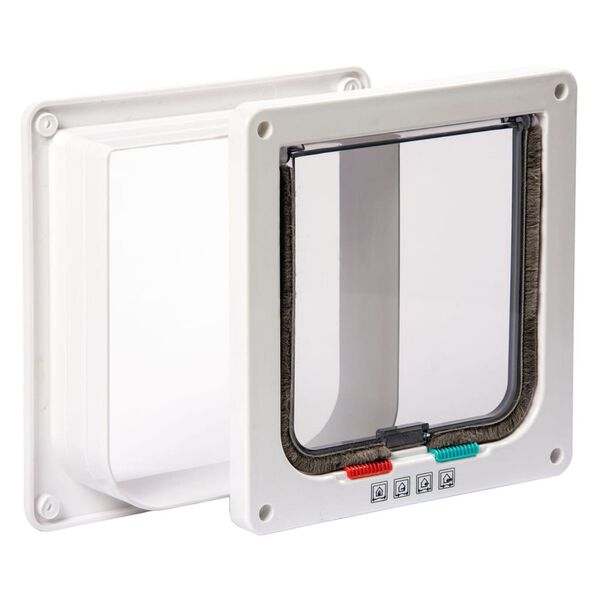 Karlie 4-way Lockable Cat Door Porta 19.2x5x20 cm White