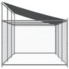 vidaXL Dog Cage with Roof and Door Grey 6x2x2 m Galvanised Steel