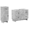 vidaXL 2 Piece Bathroom Cabinet Set EDE Concrete Grey Engineered Wood