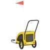vidaXL Pet Bike Trailer Yellow Oxford Fabric and Iron