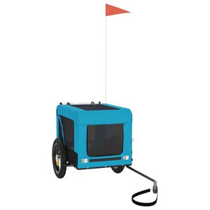 vidaXL Pet Bike Trailer Blue and Black Oxford Fabric&Iron