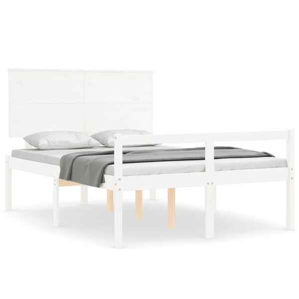vidaXL Senior Bed without Mattress White 120x200 cm Solid Wood