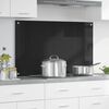 vidaXL Kitchen Backsplash Black 100 x 60 cm Tempered Glass