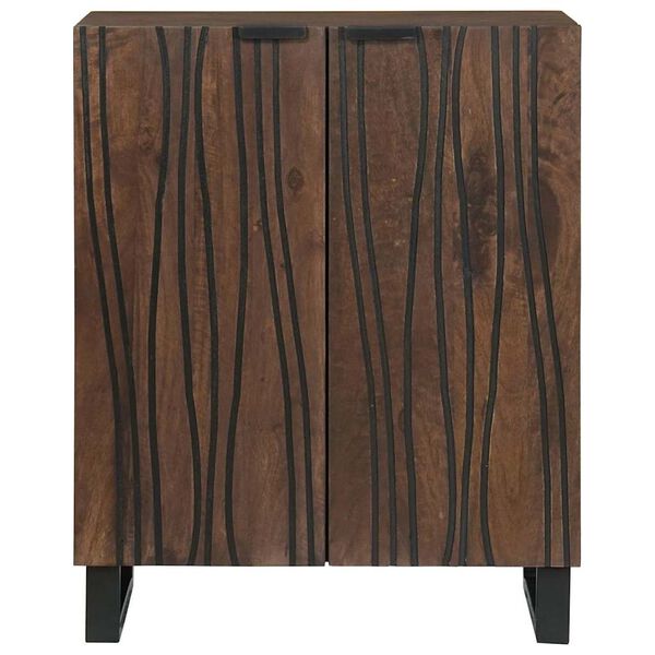 vidaXL Sideboard Walnut 60 x 33.5 x 75 cm Solid Mango Wood