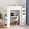 vidaXL Loft Bed Frame with Desk White 98.5 x 200 cm Engineered Wood